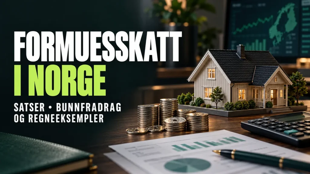 Formuesskatt i Norge med satser bunnfradrag og regneeksempler